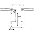 Classic Lever Lever UPVC Multipoint Door Handles - 92mm PZ Sprung 122mm Screw Centres