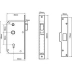 3R35X Egress Non British Standard 5 Lever Mortice Deadlocking Latch