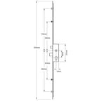 Latch Deadbolt 2 Rollers 2 Mushrooms Split Spindle Multipoint Door Lock - Option 1 (top roller to spindle = 730mm)