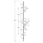 Latch Deadbolt 2 Hooks 2 Rollers Split Spindle Multipoint Door Lock - Option 1