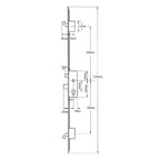 Latch Deadbolt 2 Small Hooks Split Spindle Multipoint Door Lock - Option 3 (top hook to spindle = 680mm)