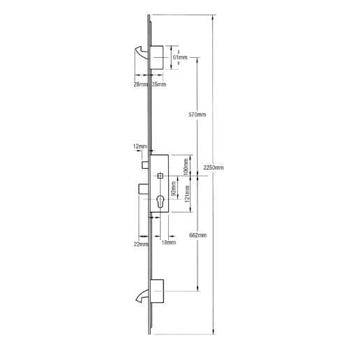 5345 French Door Kit for a pair of rebated timber doors