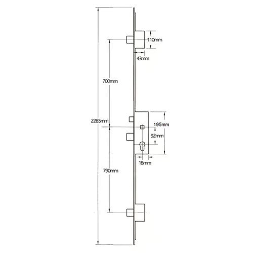 Secury A2 Latch 3 Deadbolts Auto Locking Multipoint Door Lock