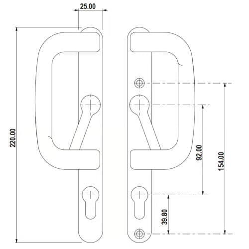 Handle Set for Patio Doors