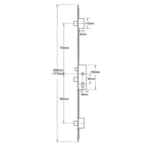 Secury A2 Latch 3 Deadbolts Auto Locking Multipoint Door Lock