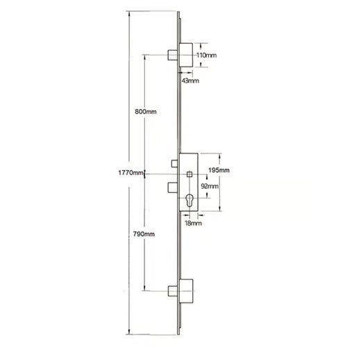 Secury A2 Latch 3 Deadbolts Auto Locking Multipoint Door Lock