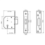 641/761 Value British Standard 5 Lever Mortice Deadlock