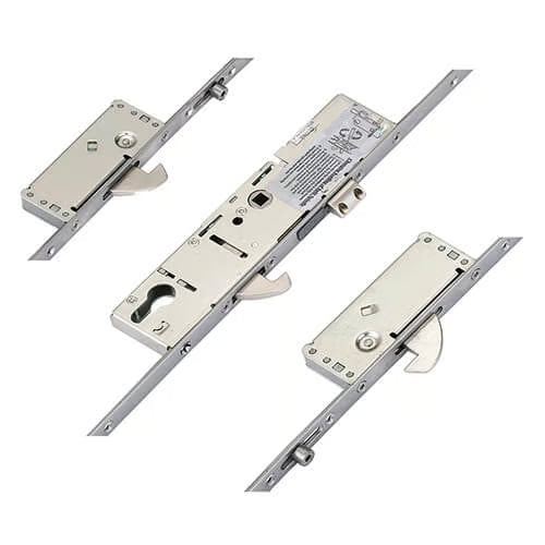 Latch Deadbolt 2 Hooks 2 Rollers Split Spindle Multipoint Door Lock - Option 2 (top hook to spindle = 730mm)