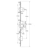 Latch Deadbolt 2 Hooks 2 Rollers Split Spindle Multipoint Door Lock - Option 2 (top hook to spindle = 730mm)