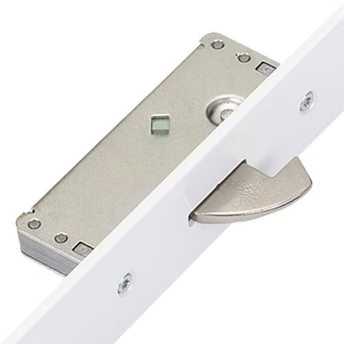 Latch Deadbolt 2 Hooks Split Spindle 44mm Flat White Faceplate Multipoint Door Lock