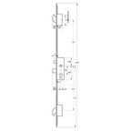Latch Deadbolt 2 Hooks Split Spindle 44mm Flat White Faceplate Multipoint Door Lock