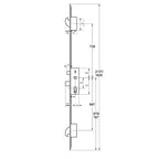 Invincible Latch Deadbolt 2 Hooks Split Spindle Multipoint Door Lock - Option 1 (top hook to spindle = 728mm)