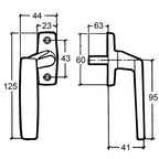 8307 Offset Non-Locking Espag UPVC Window Handles