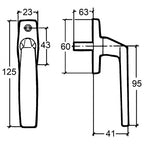 8307 Inline Non-Locking Espag UPVC Window Handles