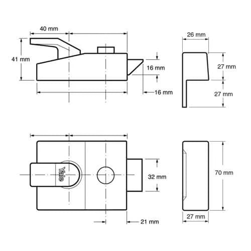 85 40mm Deadlocking Nightlatch