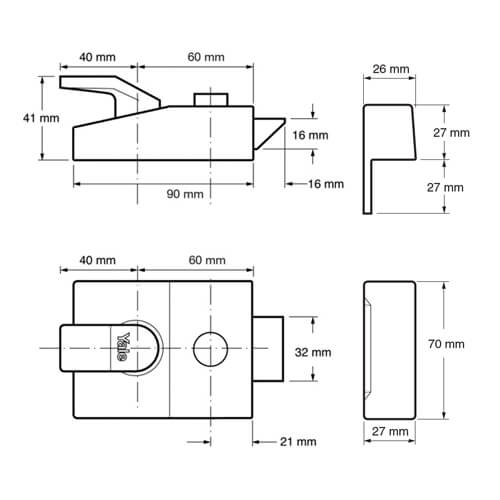 88 60mm Non Deadlocking Nightlatch