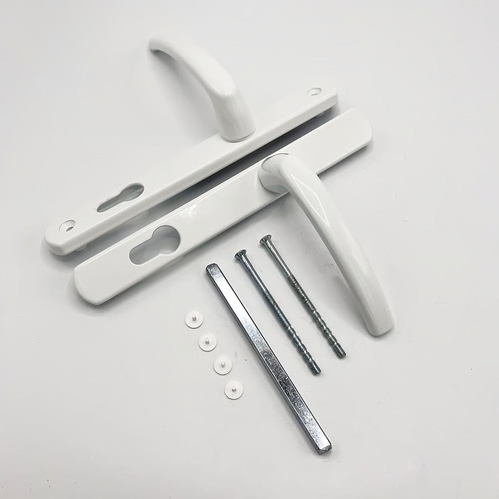 B&Q Lever Lever UPVC Multipoint Door Handles - 85mm PZ Sprung 195mm Screw Centres