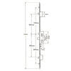 Latch Deadbolt 2 Hooks 2 Rollers Double Spindle Multipoint Door Lock (top roller to spindle = 730mm) - Shootbolt Compatible