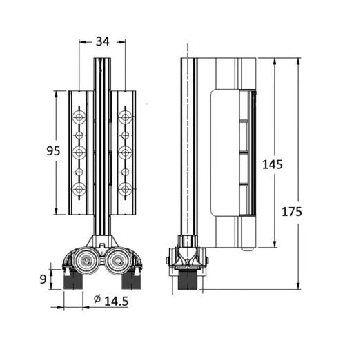 for Stellar Aluminium Bi-Fold Doors Bottom Roller