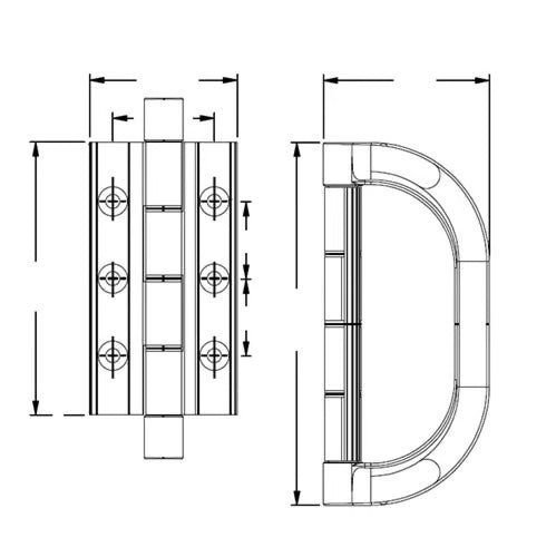 Door Hinge with Pull Handle for Raynaers CF68 Bifold Doors