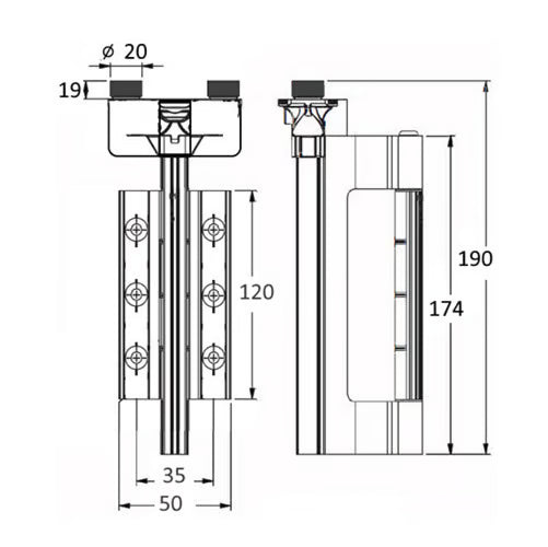 for System AF70 Bi-Fold Doors Top Guide