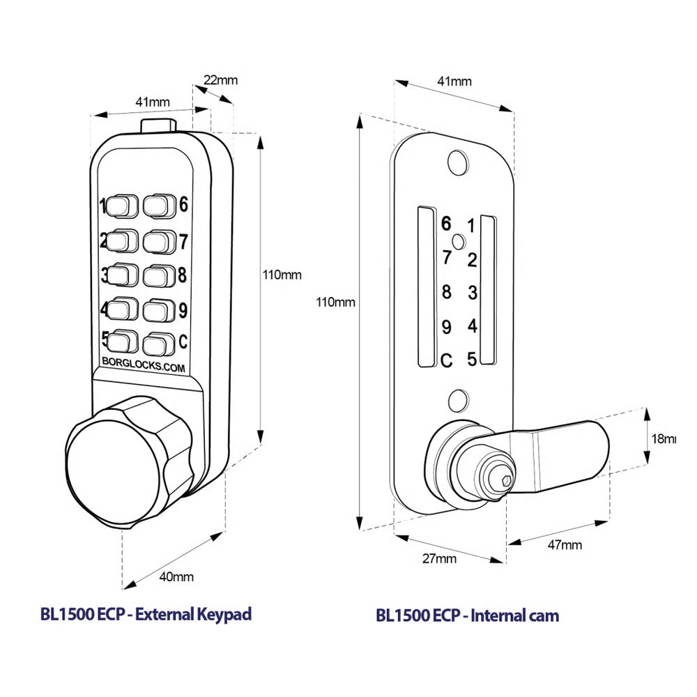 BL1506 SC Digital Camlock Satin Chrome