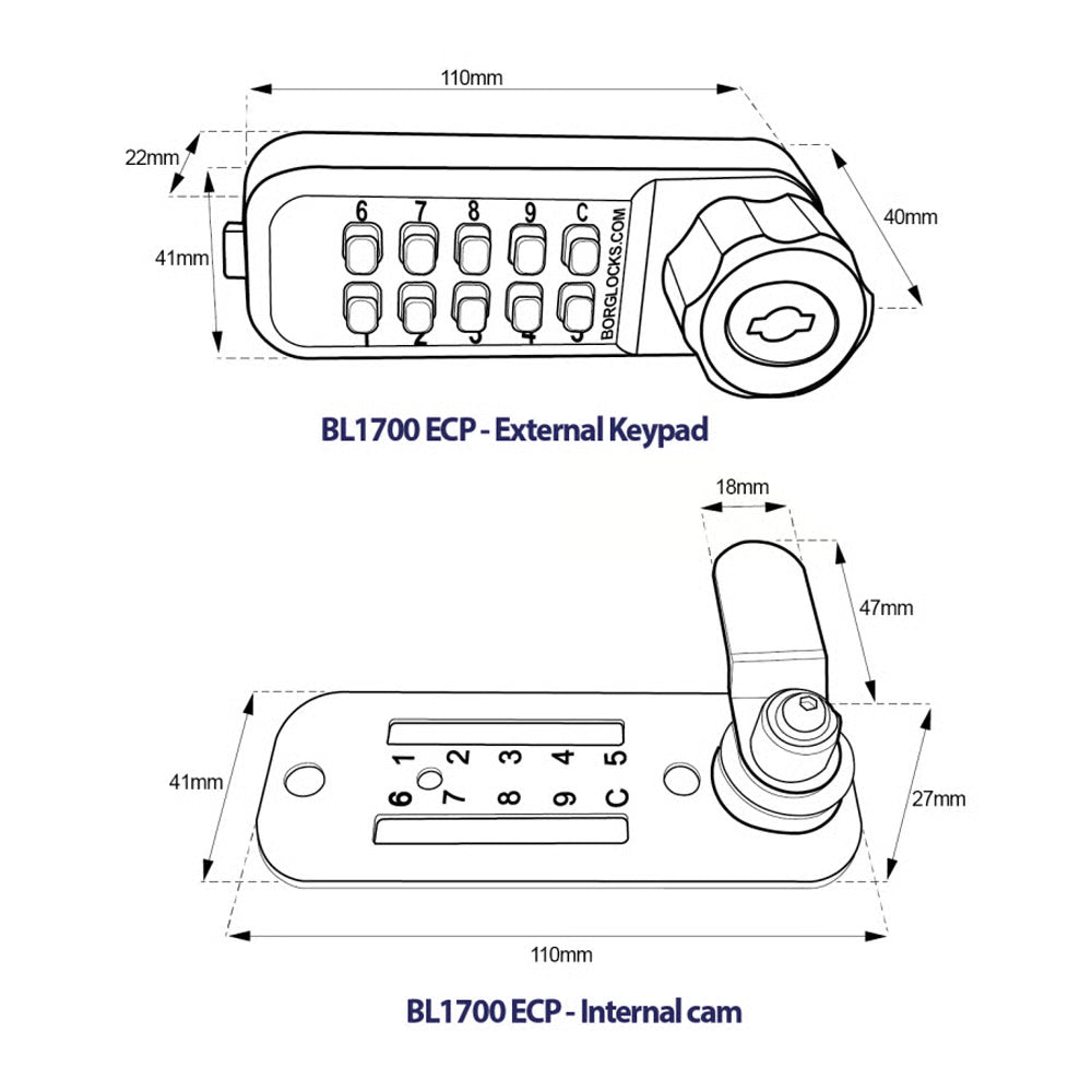 BL1516 MG Horizontal Digital Camlock Marine Grade