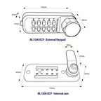 BL1516 SC Horizontal Digital Camlock Satin Chrome