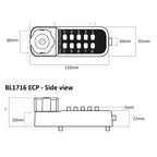 BL1716 MG Horizontal Digital Camlock with Key Override Marine Grade