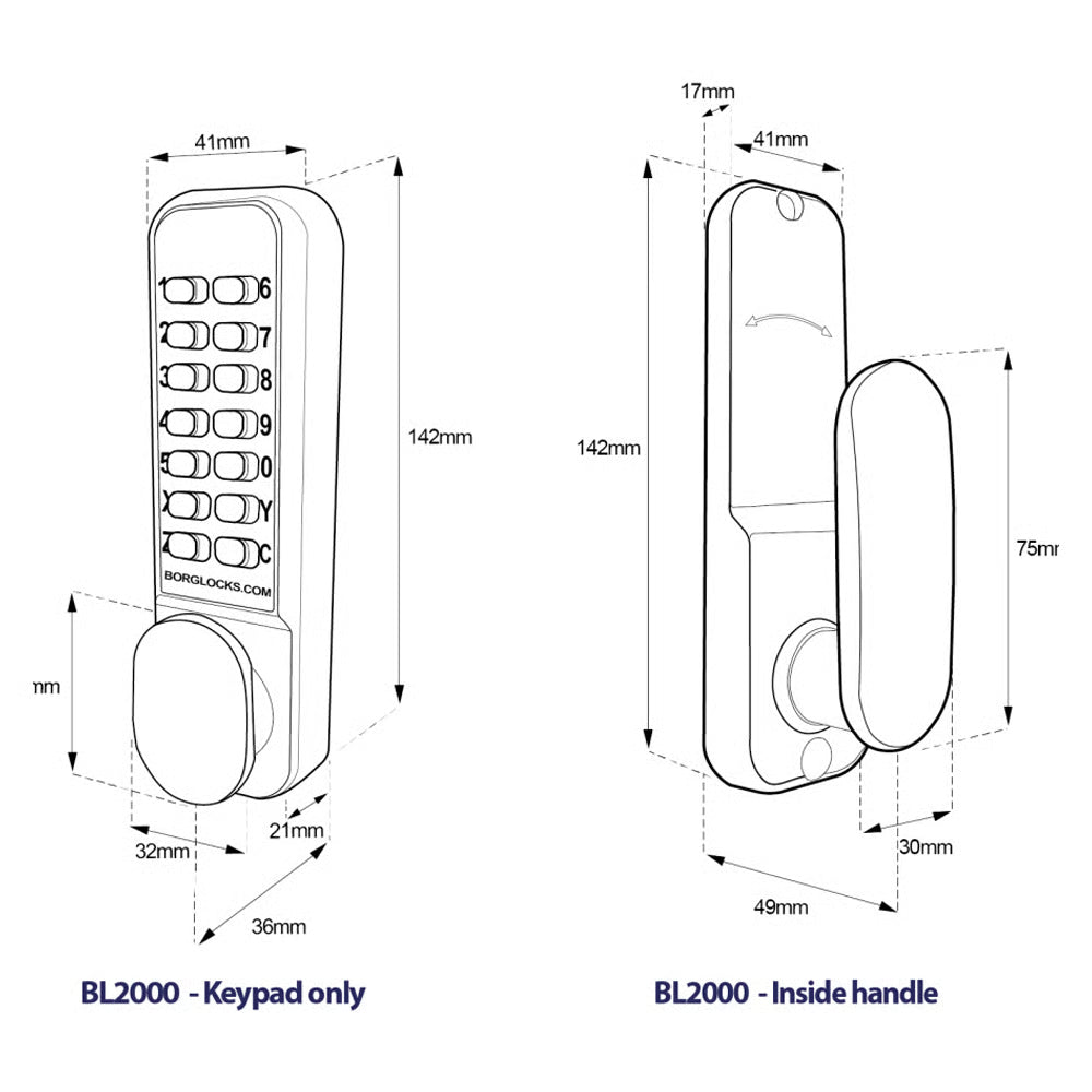 BL2001 Tubular Latch Digital Lock with Non-Holdback