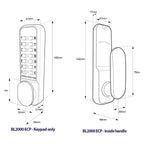 BL2001 ECP Easicode Pro Tubular Latch Digital Lock with Non-Holdback