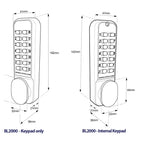BL2021 Tubular Latch Back To Back Digital Lock