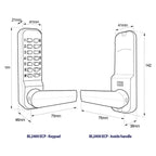 BL2401 ECP Easicode Pro Tubular Latch Digital Lock with Lever Handle & Holdback