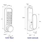 BL2501 Tubular Latch Digital Lock with Knob Turn & Holdback