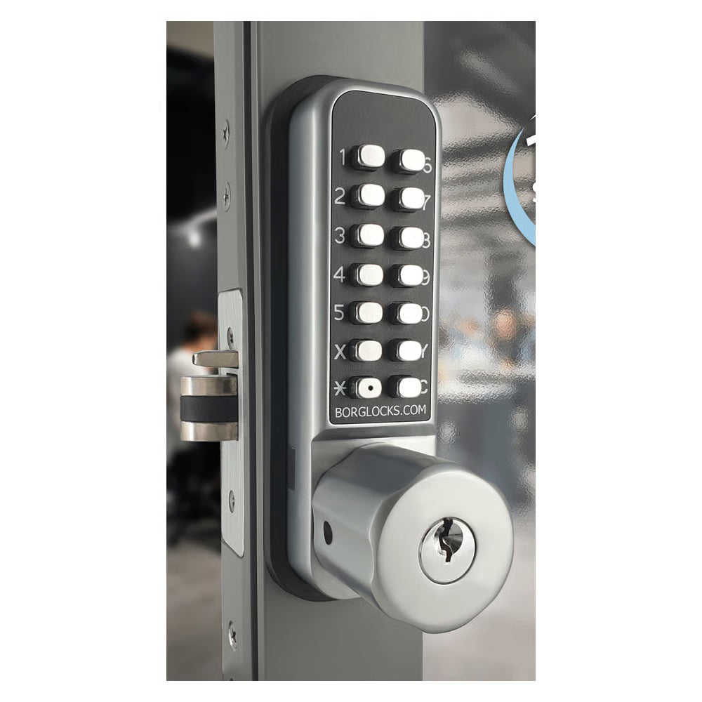 BL2702 ECP Easicode Pro Aluminium Latch Back To Back Digital Lock with Knob Turn, Holdback & Key Override Marine Grade