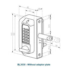 BL3030 Mini Gate Back To Back Digital Lock with Knob Turn Marine Grade