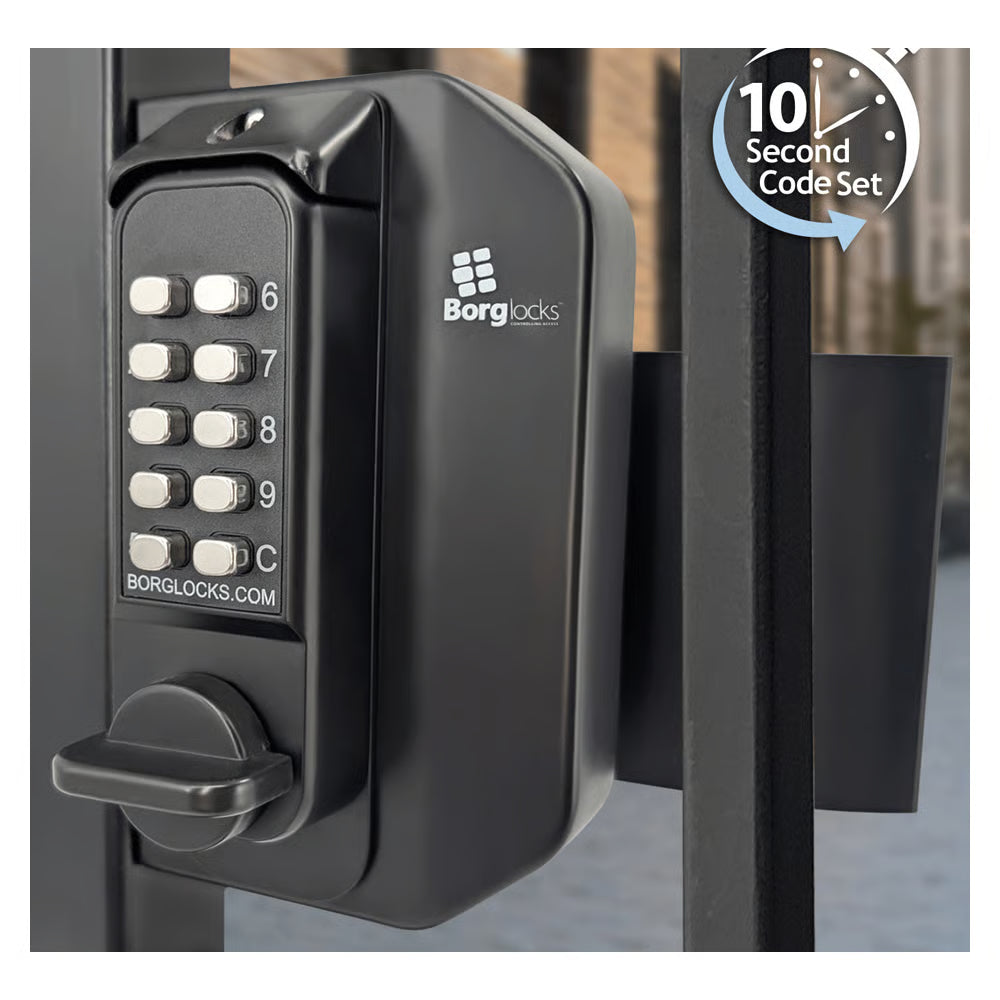 BL3080 Mini Gate Digital Lock with Knob Turn & Inside Push/Pull Pad Marine Grade