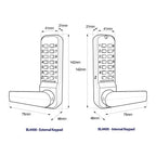 BL4441 Tubular Latch Back To Back Digital Lock Marine Grade