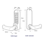 BL5002 Aluminium Latch Digital Lock with Round Lever Handle & Passage Mode