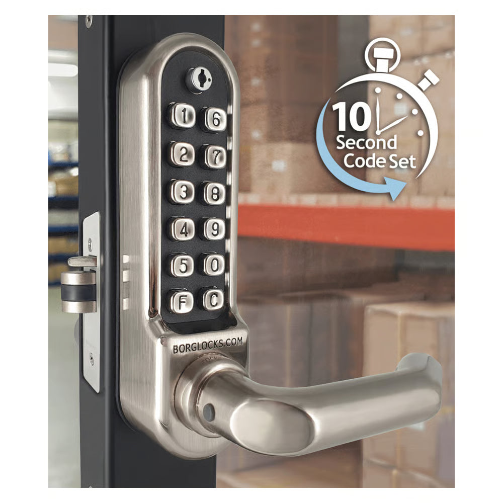 BL5002 ECP Easicode Pro Aluminium Latch Digital Lock with Round Lever Handle & Passage Mode