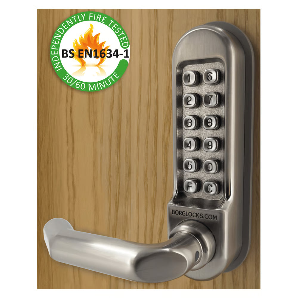 BL5003 FT Fire Tested Mortice Sashlock Digital Lock with Round Lever Handle & Passage Mode