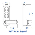 BL5003 FT Fire Tested Mortice Sashlock Digital Lock with Round Lever Handle & Passage Mode