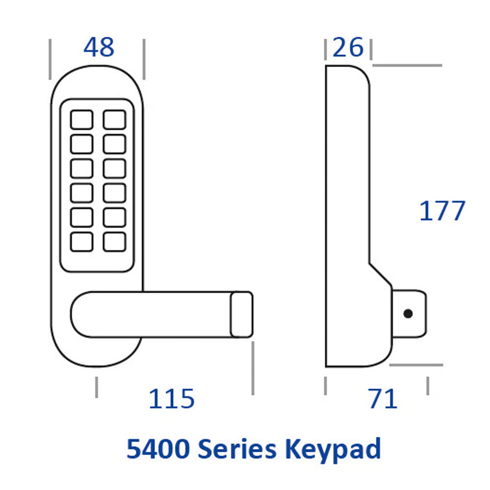 BL5004 Escape Lockcase Digital Lock with Round Lever Handle & Passage Mode