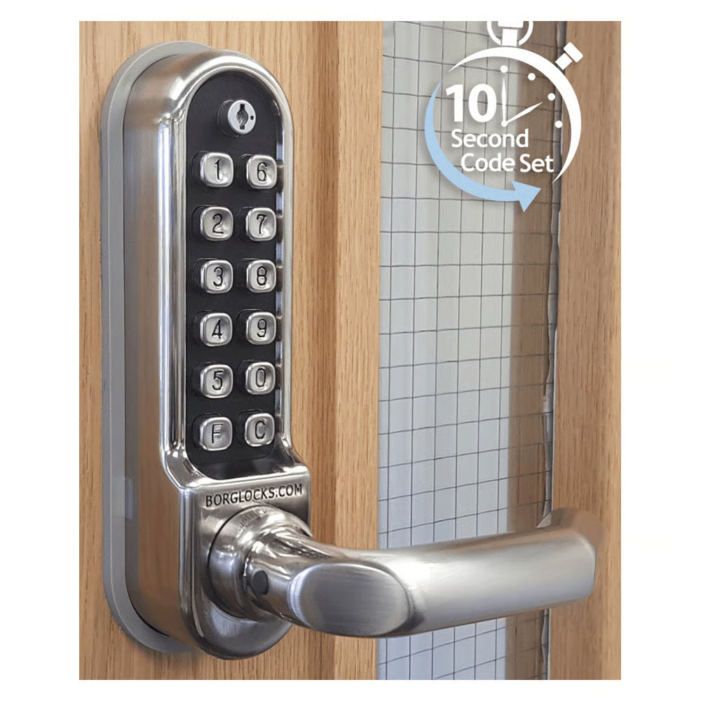 BL5009 ECP Easicode Pro Mortice Nightlatch Digital Lock with Round Lever Handle & Passage Mode