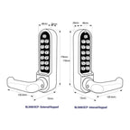 BL5051 ECP Easicode Pro Tubular Latch Back To Back Digital Lock with Round Lever Handle & Passage Mode