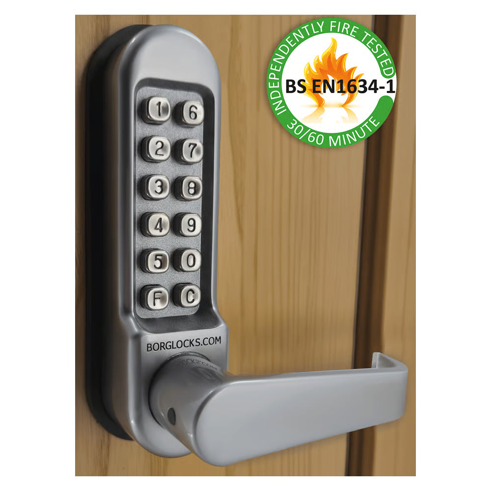 BL5401 FT Fire Tested Tubular Latch Digital Lock with Flat Lever Handle & Passage Mode