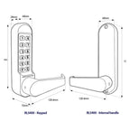 BL5401 FT Fire Tested Tubular Latch Digital Lock with Flat Lever Handle & Passage Mode