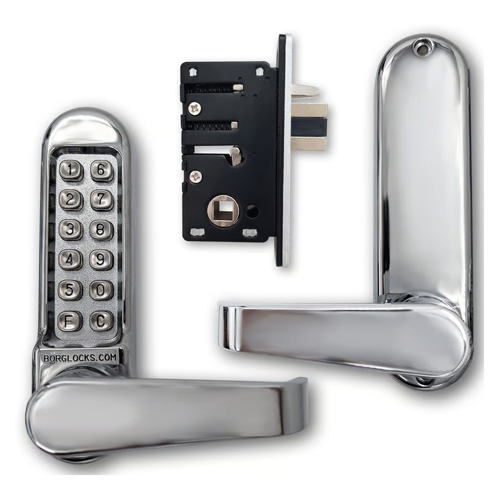 BL5402 Aluminium Latch Digital Lock with Flat Lever Handle & Passage Mode