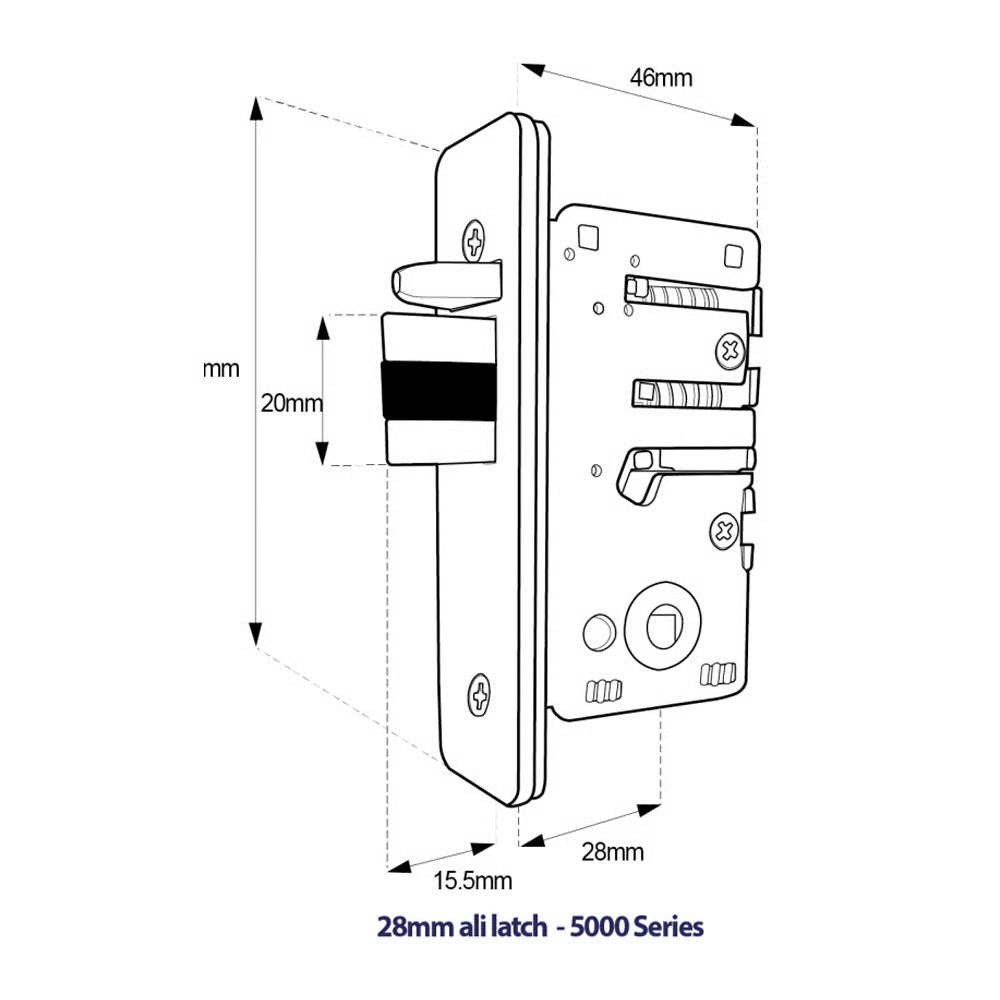 BL5402 ECP Easicode Pro Aluminium Latch Digital Lock with Flat Lever Handle & Passage Mode