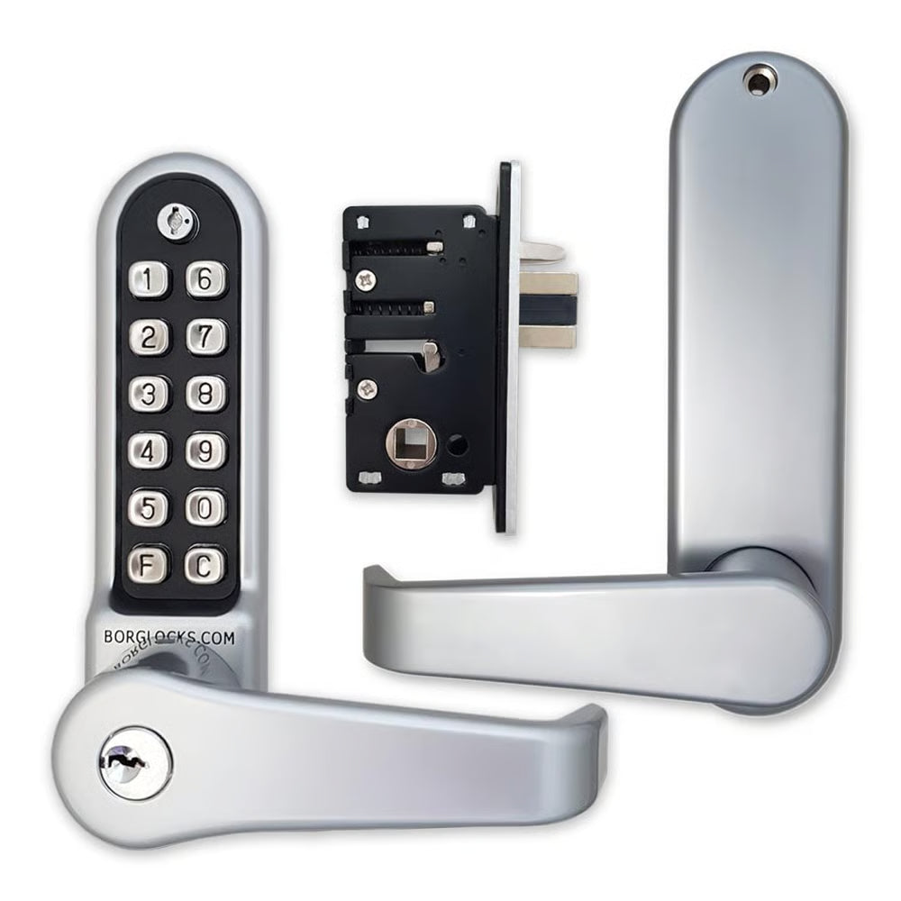 BL5702 ECP Easicode Pro Aluminium Latch Digital Lock with Flat Lever Handle, Passage Mode & Key Override